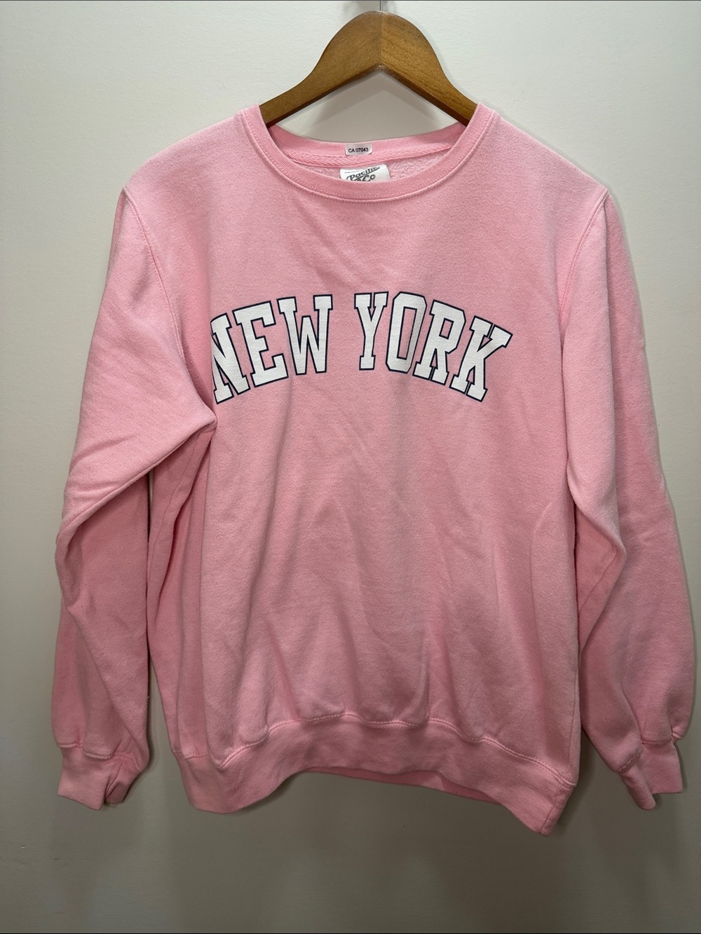 Pacifica Light Pink Crewneck Sweatshirt with White Woven Label